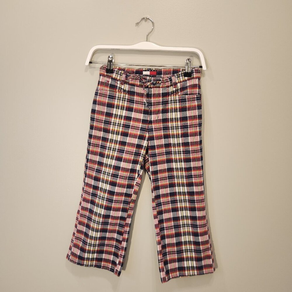 Tommy Hilfiger Madras Plaid Pants Vintage Y2K Preppy Country Club - Size 12